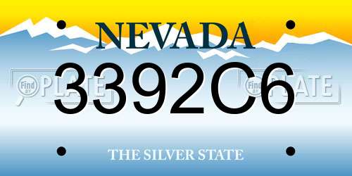 3392C6 Nevada License Plate