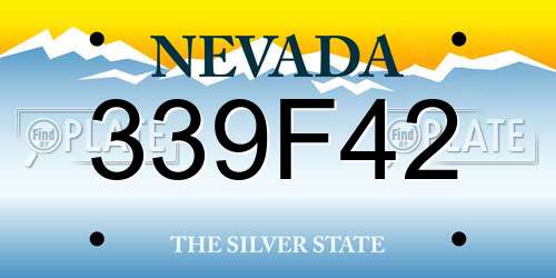 339F42 Nevada License Plate