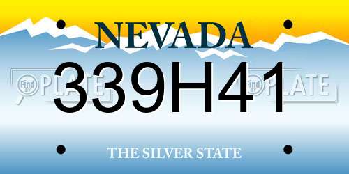 339H41 Nevada License Plate