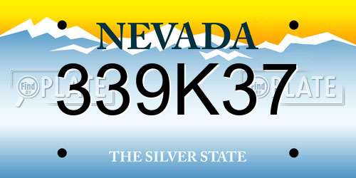 339K37 Nevada License Plate