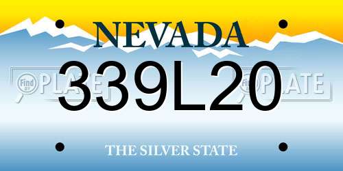 339L20 Nevada License Plate
