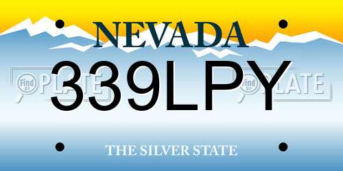 339LPY Nevada License Plate