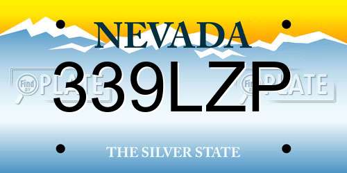 339LZP Nevada License Plate