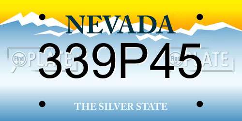 339P45 Nevada License Plate