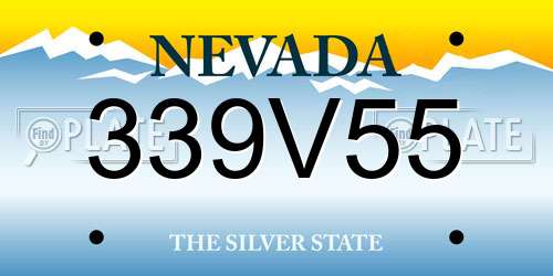 339V55 Nevada License Plate