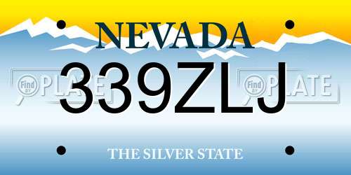 339ZLJ Nevada License Plate