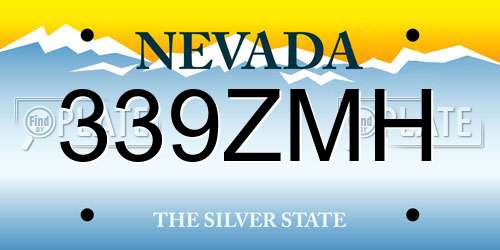 339ZMH Nevada License Plate