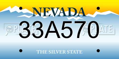 33A570 Nevada License Plate