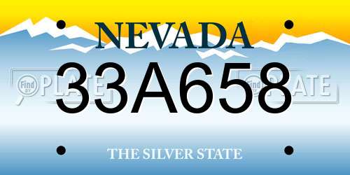 33A658 Nevada License Plate