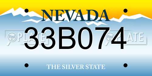 33B074 Nevada License Plate