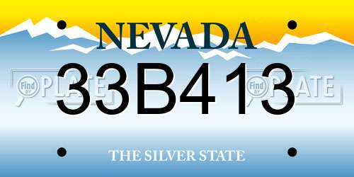 33B413 Nevada License Plate