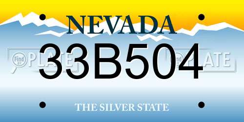 33B504 Nevada License Plate