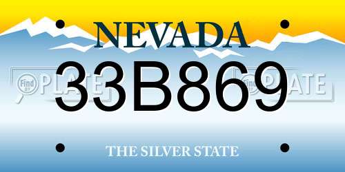 33B869 Nevada License Plate