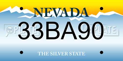 33BA90 Nevada License Plate