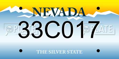 33C017 Nevada License Plate