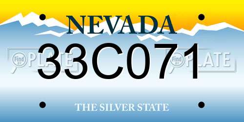 33C071 Nevada License Plate