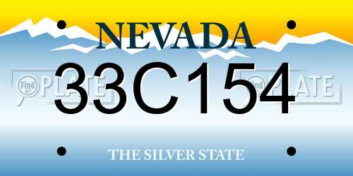 33C154 Nevada License Plate