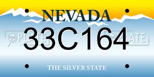 33C164 Nevada License Plate