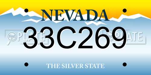 33C269 Nevada License Plate