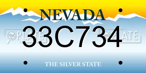 33C734 Nevada License Plate