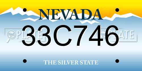 33C746 Nevada License Plate