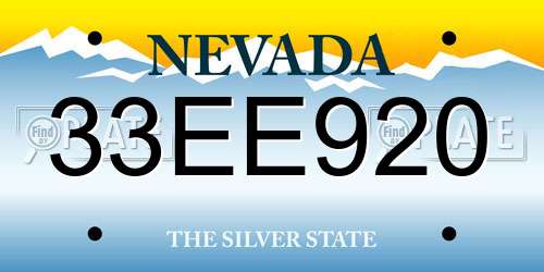 33EE920 Nevada License Plate