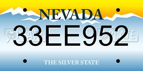 33EE952 Nevada License Plate