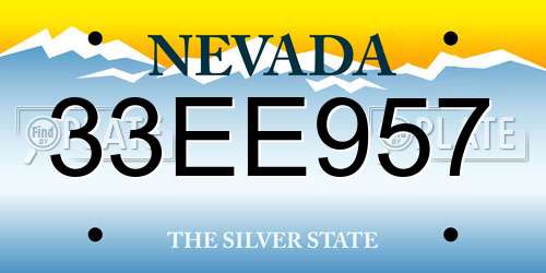 33EE957 Nevada License Plate