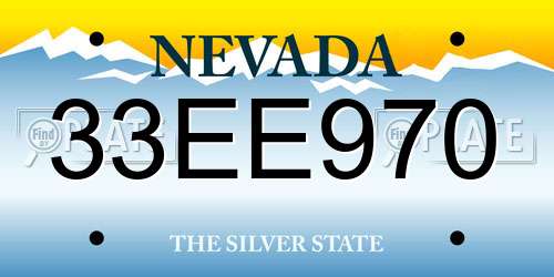33EE970 Nevada License Plate