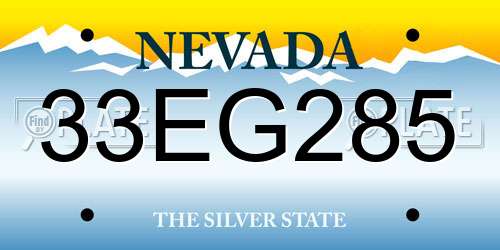 33EG285 Nevada License Plate
