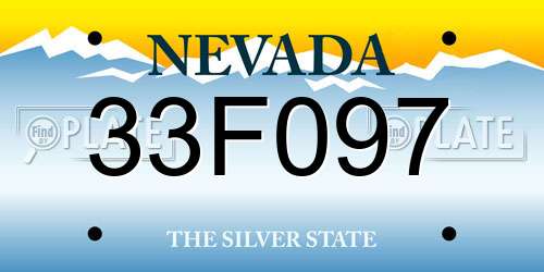 33F097 Nevada License Plate