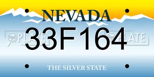 33F164 Nevada License Plate