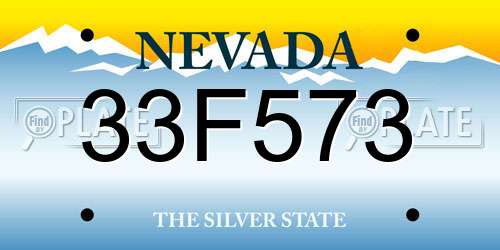 33F573 Nevada License Plate