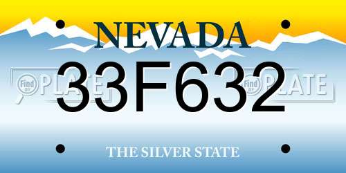 33F632 Nevada License Plate