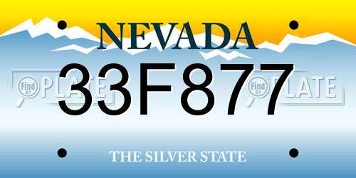 33F877 Nevada License Plate