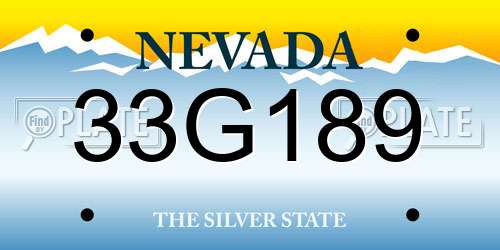 33G189 Nevada License Plate