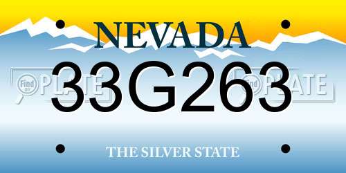 33G263 Nevada License Plate