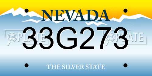 33G273 Nevada License Plate