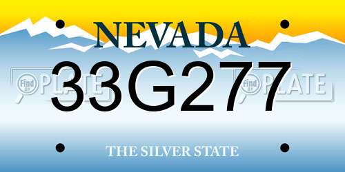 33G277 Nevada License Plate