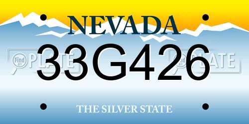 33G426 Nevada License Plate