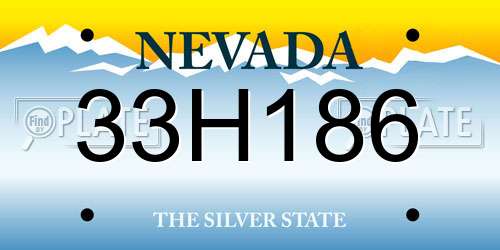 33H186 Nevada License Plate