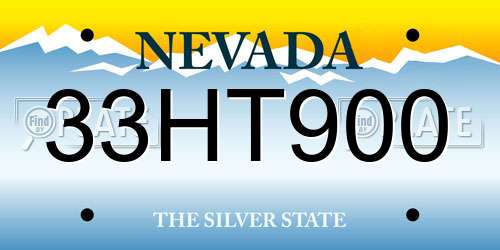 33HT900 Nevada License Plate