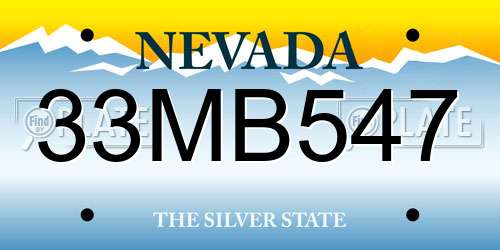 33MB547 Nevada License Plate