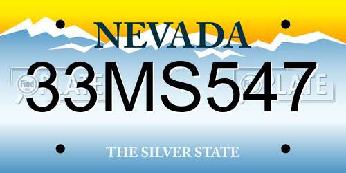 33MS547 Nevada License Plate