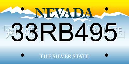 33RB495 Nevada License Plate