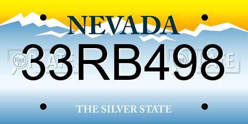 33RB498 Nevada License Plate
