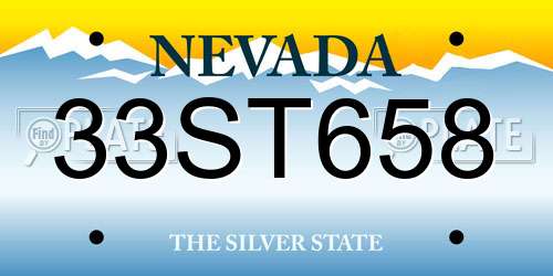 33ST658 Nevada License Plate
