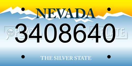 3408640 Nevada License Plate