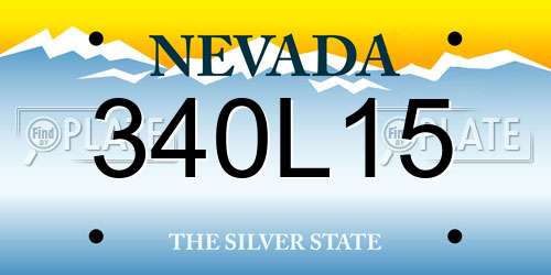 340L15 Nevada License Plate