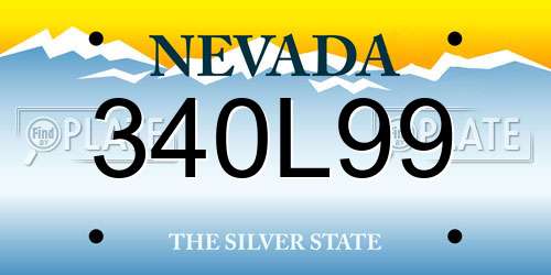 340L99 Nevada License Plate